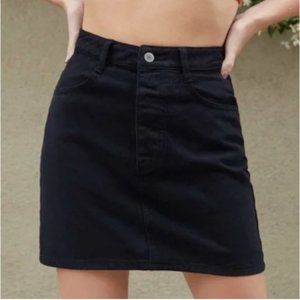 Brandy Melville – John Galt  Black Jean Denim  Skirt with Button Fly